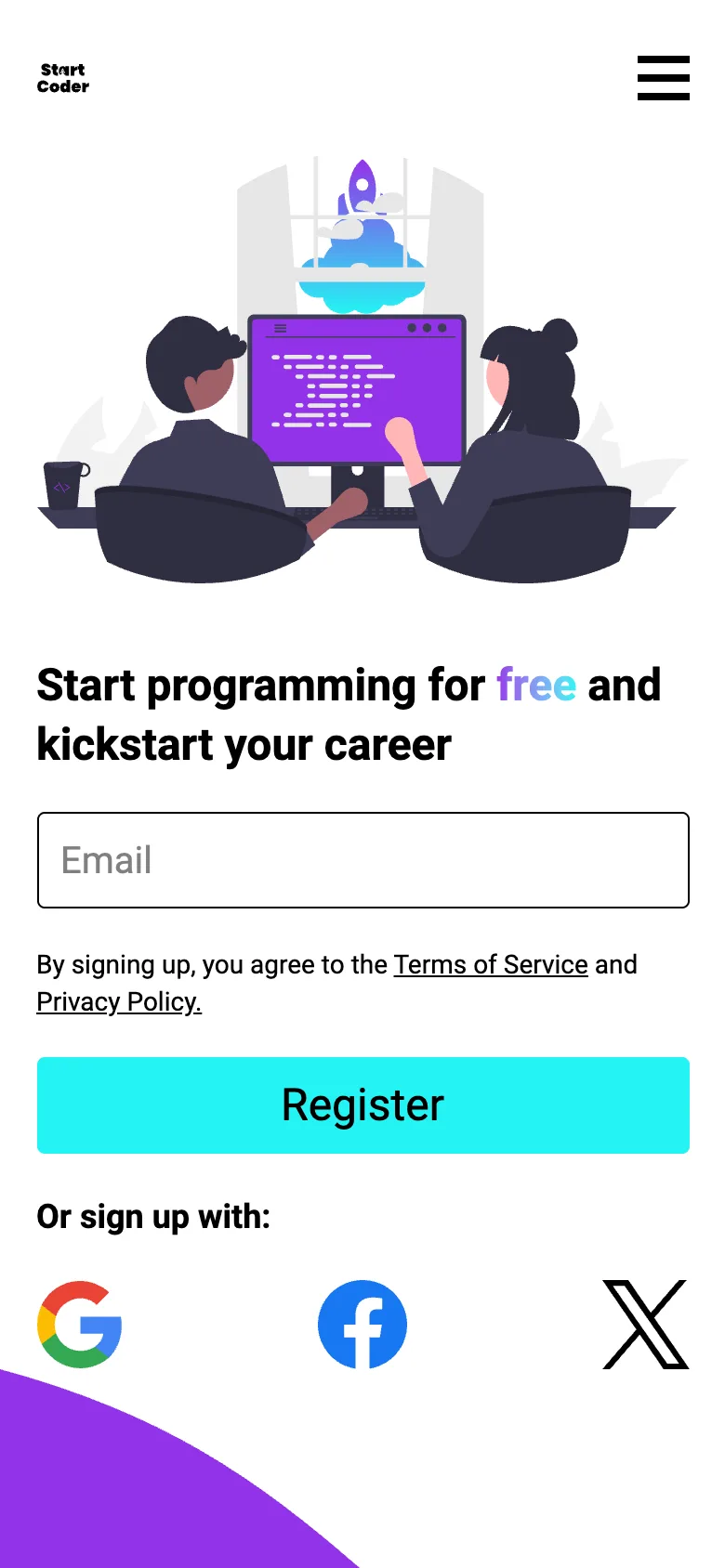 Start Coder na telefonu